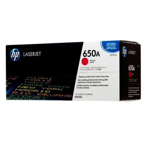 Genuine HP LaserJet 650A Magenta Print Ink CE273A New Factory Sealed In Box