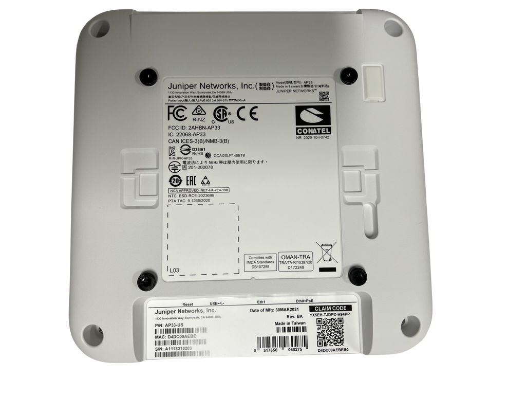 New Juniper Networks MIST AP33-US Multigigabit WiFi 6 AP | RetailTechOutlet