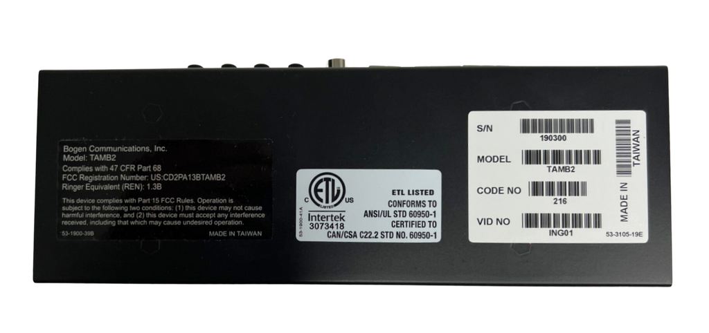 BOGEN Communications TAMB2-PS Telephone Paging Access Module ...
