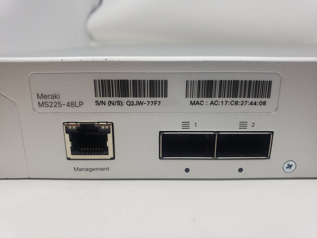 Cisco Meraki MS225-48LP-HW 48-Port Gigabit PoE Cloud Managed 4xSFP+ UN ...